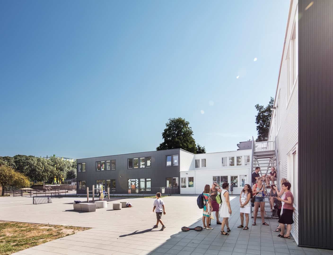 Het plein van de Internationale school in Utrecht