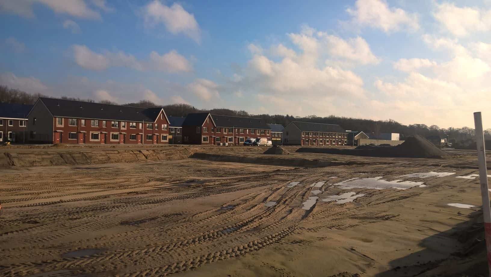 Bouwplaats met zand op park reehorst ede