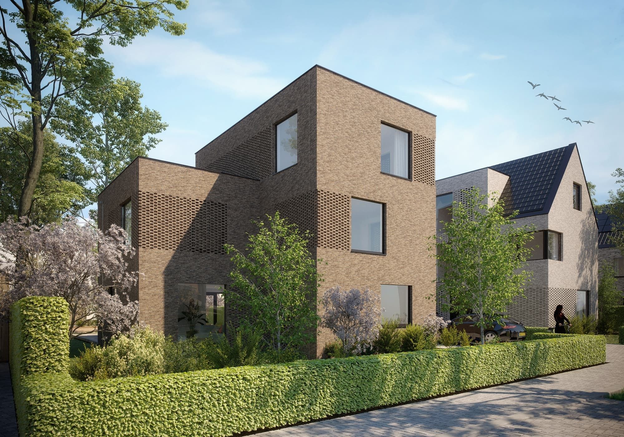 Heidestad Ede, huis met groen bosje