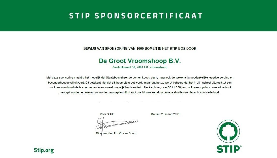Certificaat STIP-bos