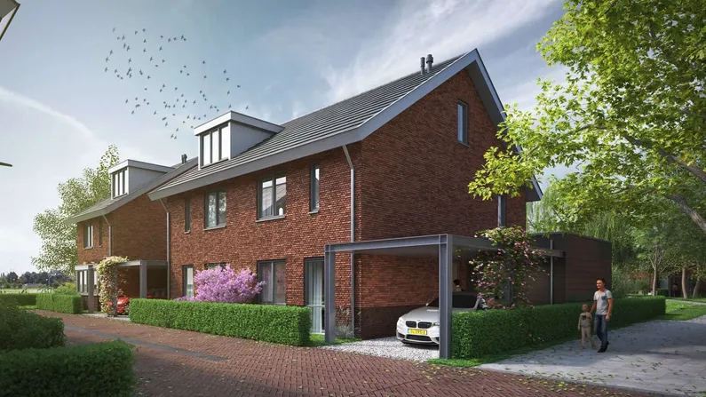Impressie van twee-onder-een-kap woningen